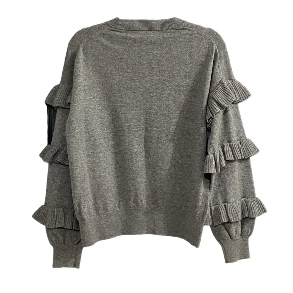 J. Crew Gray Ruffle Sleeve Sweater - Picture 5 of 7